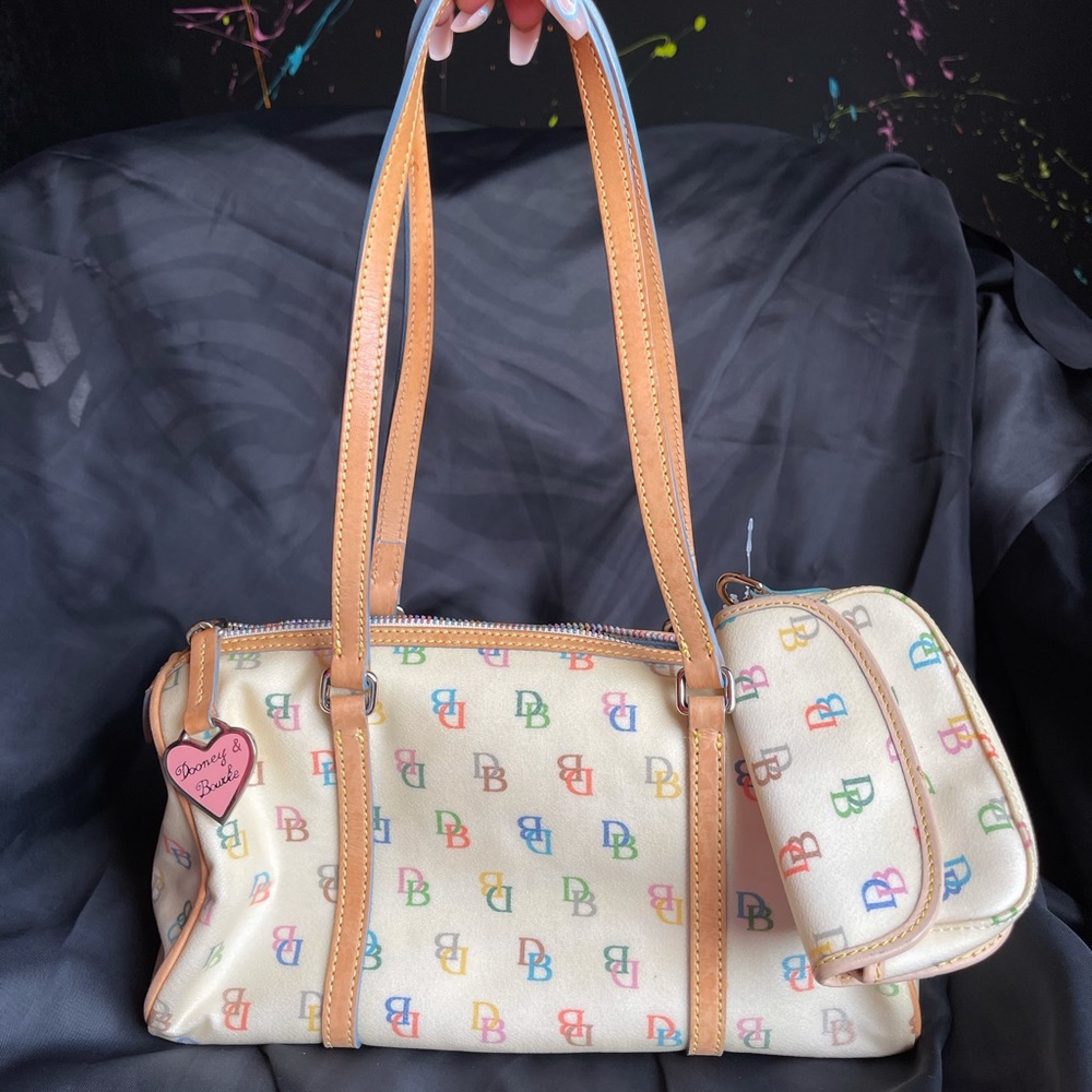 Y2k Dooney&Burke Rainbow Monogrammed Handbag